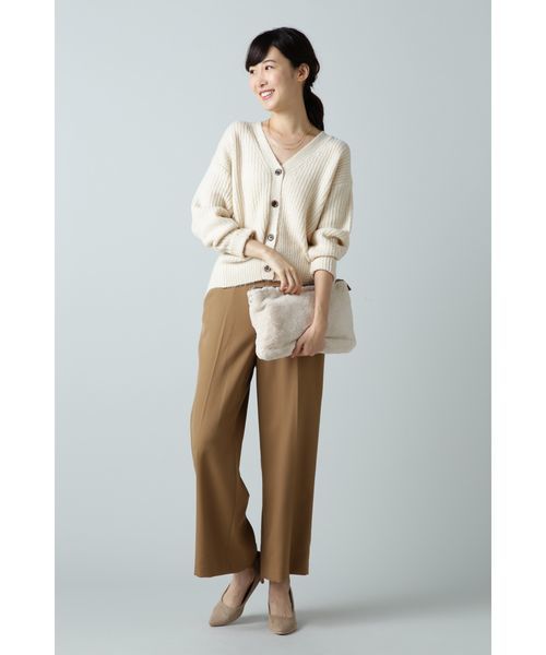 NATURAL BEAUTY BASIC（ナチュラルビューティーベーシック）の「【CanCamコラボ】片畦ショートカーデ（カーディガン/ボレロ・レディース・ベージュ/オフホワイト/ピンク・MEDIUM）」の13枚目の写真