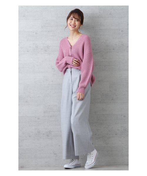 NATURAL BEAUTY BASIC（ナチュラルビューティーベーシック）の「【CanCamコラボ】片畦ショートカーデ（カーディガン/ボレロ・レディース・ベージュ/オフホワイト/ピンク・MEDIUM）」の16枚目の写真