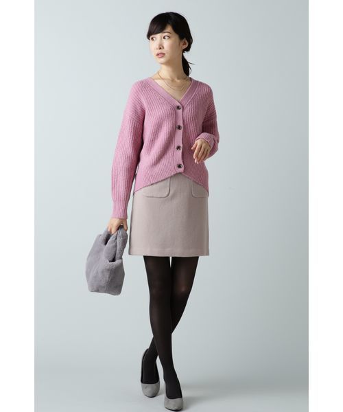 NATURAL BEAUTY BASIC（ナチュラルビューティーベーシック）の「【CanCamコラボ】片畦ショートカーデ（カーディガン/ボレロ・レディース・ベージュ/オフホワイト/ピンク・MEDIUM）」の18枚目の写真