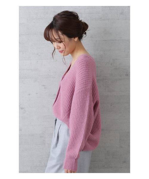 NATURAL BEAUTY BASIC（ナチュラルビューティーベーシック）の「【CanCamコラボ】片畦ショートカーデ（カーディガン/ボレロ・レディース・ベージュ/オフホワイト/ピンク・MEDIUM）」の21枚目の写真