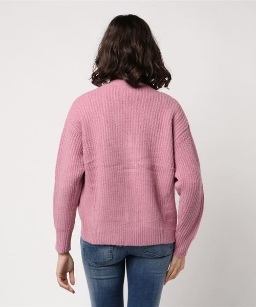 NATURAL BEAUTY BASIC（ナチュラルビューティーベーシック）の「【CanCamコラボ】片畦ショートカーデ（カーディガン/ボレロ・レディース・ベージュ/オフホワイト/ピンク・MEDIUM）」の4枚目の写真