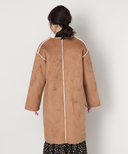 LOWRYS FARM(ローリーズファーム)の「リバーシブルムートンボアコート 807922(その他アウター・レディース・ブラック/ベージュ/アイボリー・MEDIUM/LARGE)」の7枚目の写真