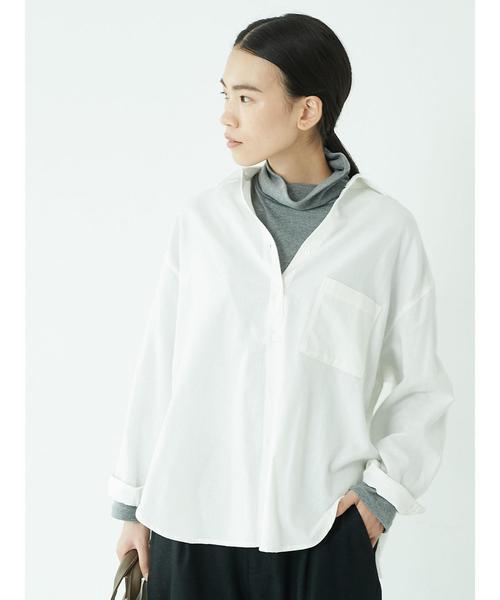 AMERICAN HOLIC（アメリカンホリック）の「・ビエラビックバックタックシャツ（シャツ/ブラウス・レディース・ライトグレー/ベージュ/ネイビー/オフホワイト/ブラック系その他3/ベージュ系その他4/ブルー系その他5・M/L）」の9枚目の写真