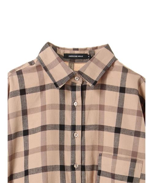 AMERICAN HOLIC（アメリカンホリック）の「・ビエラビックバックタックシャツ（シャツ/ブラウス・レディース・ライトグレー/ベージュ/ネイビー/オフホワイト/ブラック系その他3/ベージュ系その他4/ブルー系その他5・M/L）」の21枚目の写真