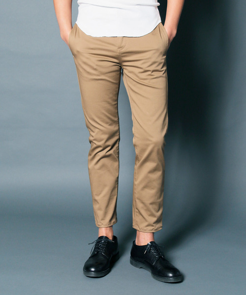 Magine（マージン）の「COMPACT CHINO STRETCH TAPERED NO-P PANTS:コンパクトチノ ストレッチテーパード NO-Pパンツ（チノパンツ・メンズ・ブラック/ベージュ/ネイビー・44/46/48）」の4枚目の写真