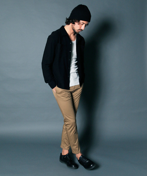 Magine（マージン）の「COMPACT CHINO STRETCH TAPERED NO-P PANTS:コンパクトチノ ストレッチテーパード NO-Pパンツ（チノパンツ・メンズ・ブラック/ベージュ/ネイビー・44/46/48）」の5枚目の写真