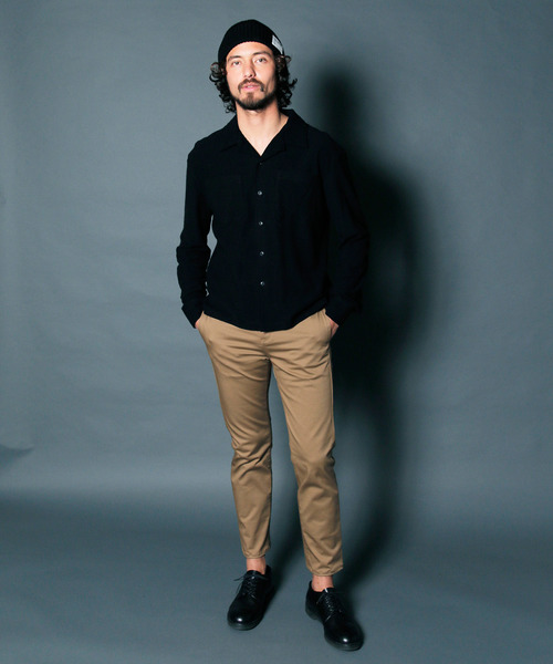 Magine（マージン）の「COMPACT CHINO STRETCH TAPERED NO-P PANTS:コンパクトチノ ストレッチテーパード NO-Pパンツ（チノパンツ・メンズ・ブラック/ベージュ/ネイビー・44/46/48）」の9枚目の写真