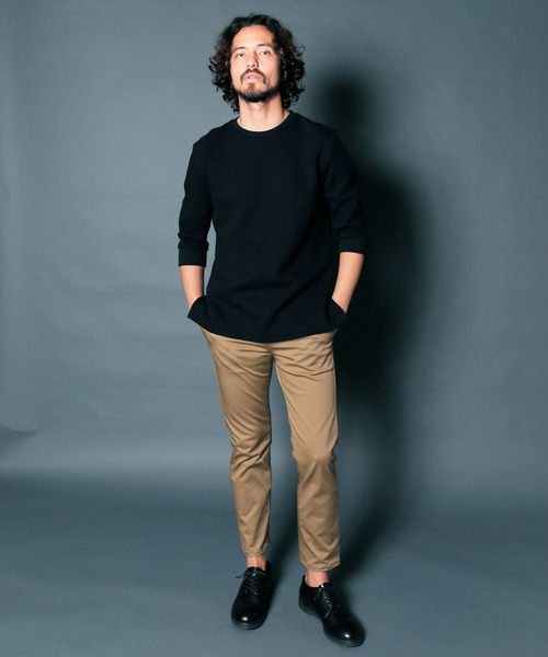 Magine（マージン）の「COMPACT CHINO STRETCH TAPERED NO-P PANTS:コンパクトチノ ストレッチテーパード NO-Pパンツ（チノパンツ・メンズ・ブラック/ベージュ/ネイビー・44/46/48）」の12枚目の写真