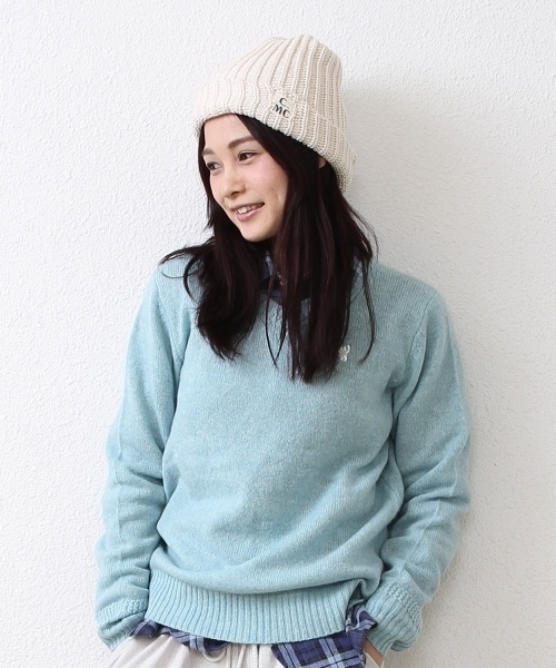 coen(コーエン)の「ラムウールVネックニット(ニット/セーター・レディース・ライトグレー/ターコイズブルー/ネイビー/オレンジ・MEDIUM/LARGE)」の4枚目の写真