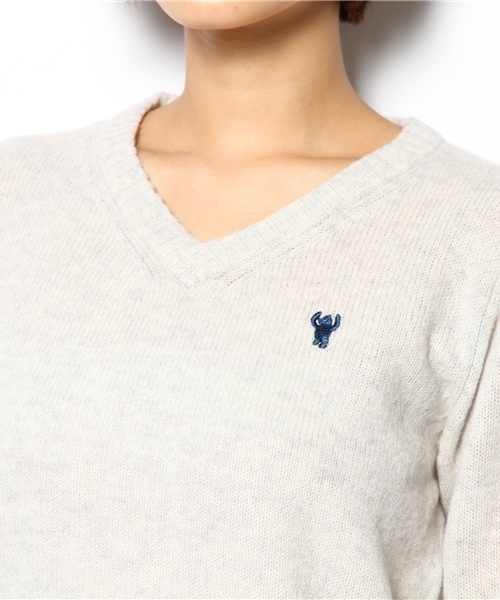 coen(コーエン)の「ラムウールVネックニット(ニット/セーター・レディース・ライトグレー/ターコイズブルー/ネイビー/オレンジ・MEDIUM/LARGE)」の8枚目の写真