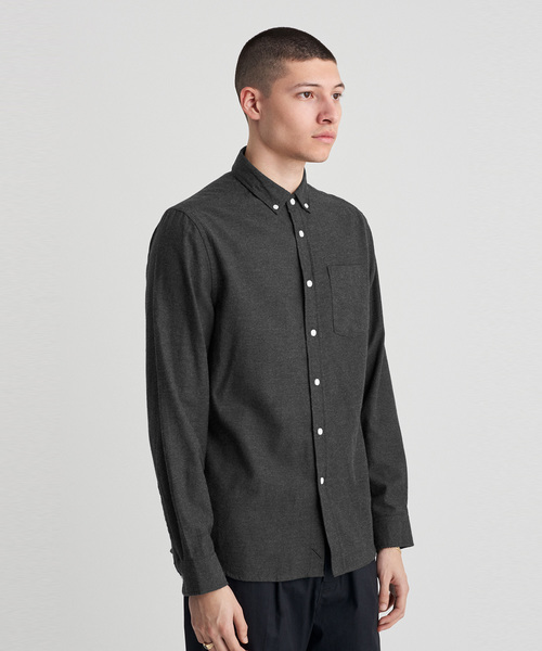 Saturdays NYC（サタデーズ ニューヨークシティ ）の「Crosby Flannel Button Down Shirt（シャツ/ブラウス・メンズ・グレー/ネイビー/ベージュ/ブラック・S/L/M/XS/XL）」の15枚目の写真