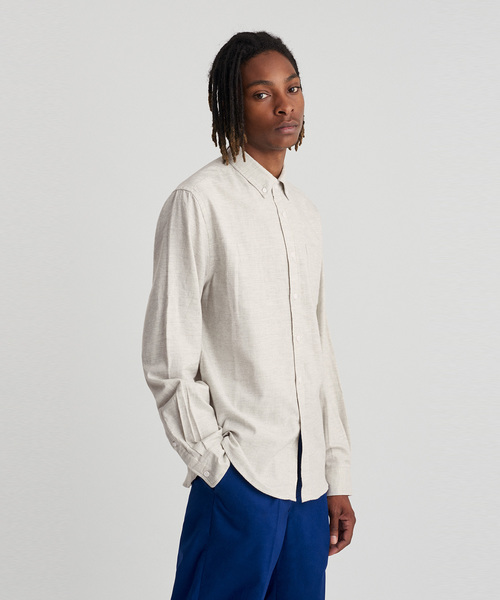 Saturdays NYC（サタデーズ ニューヨークシティ ）の「Crosby Flannel Button Down Shirt（シャツ/ブラウス・メンズ・グレー/ネイビー/ベージュ/ブラック・S/L/M/XS/XL）」の10枚目の写真
