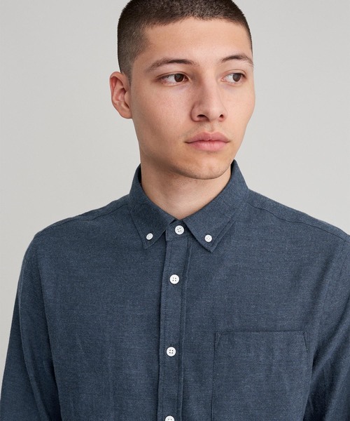 Saturdays NYC（サタデーズ ニューヨークシティ ）の「Crosby Flannel Button Down Shirt（シャツ/ブラウス・メンズ・グレー/ネイビー/ベージュ/ブラック・S/L/M/XS/XL）」の22枚目の写真