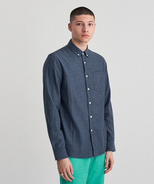 Saturdays NYC（サタデーズ ニューヨークシティ ）の「Crosby Flannel Button Down Shirt（シャツ/ブラウス・メンズ・グレー/ネイビー/ベージュ/ブラック・S/L/M/XS/XL）」の9枚目の写真