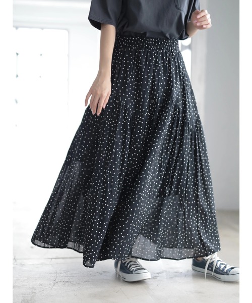 CRAFT STANDARD BOUTIQUE（クラフトスタンダードブティック）の「ジグザグ切替ギャザースカート○★☆（スカート・レディース・ブラック/カーキ/ドット・FREE）」の11枚目の写真