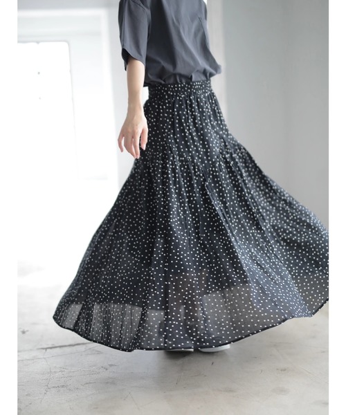 CRAFT STANDARD BOUTIQUE（クラフトスタンダードブティック）の「ジグザグ切替ギャザースカート○★☆（スカート・レディース・ブラック/カーキ/ドット・FREE）」の18枚目の写真