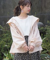 ウエスト紐付ボリュームマウンテンパーカー