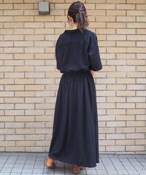 tiptop(ティップトップ)の「5分袖開襟ワンピース(ワンピース・レディース・A/B/ブラウン/カーキ/ブラック/D/C/ベージュ/グリーン/E・FREE)」の15枚目の写真