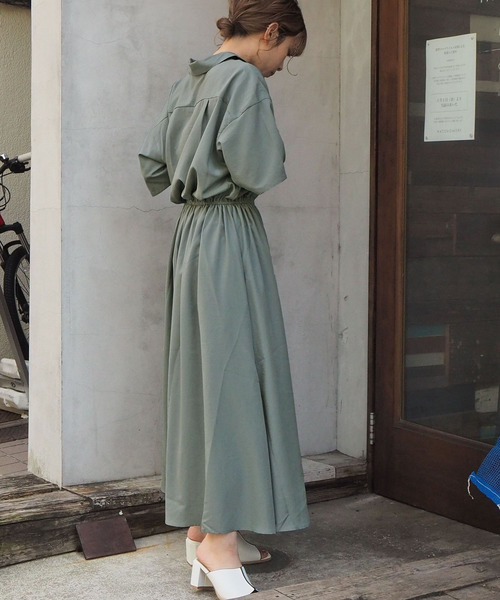 tiptop(ティップトップ)の「5分袖開襟ワンピース(ワンピース・レディース・A/B/ブラウン/カーキ/ブラック/D/C/ベージュ/グリーン/E・FREE)」の22枚目の写真