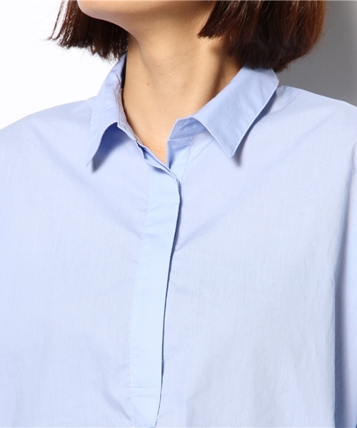 URBAN RESEARCH DOORS WOMENS（アーバンリサーチ ドアーズ ウィメンズ）の「DOORS ラウンドスキッパープルオーバーシャツ（シャツ/ブラウス・レディース・ホワイト/ブルー・FREE）」の5枚目の写真