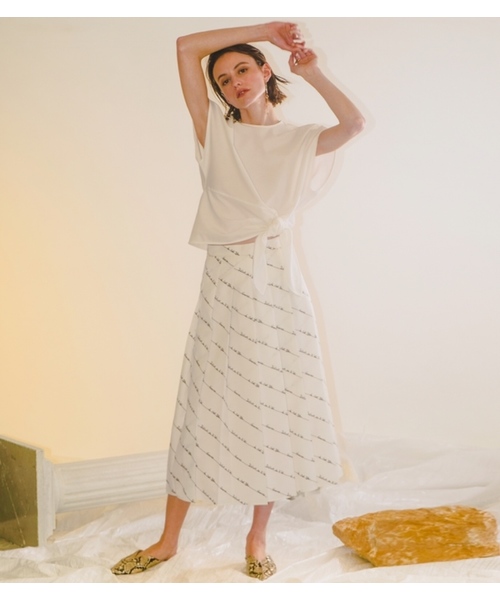 LE CIEL BLEU（ルシェルブルー）の「Monogram Print Pleated Skirt  