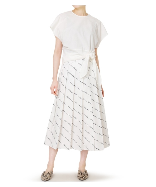 LE CIEL BLEU（ルシェルブルー）の「Monogram Print Pleated Skirt  