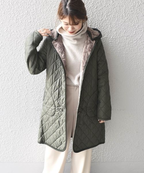 LAVENHAM(ラベンハム)の「LAVENHAM:【SHIPS別注】BRUNDON ロング◇(ブルゾン・レディース・チャコールグレー/オリーブ/ネイビー・36/38/40)」の5枚目の写真