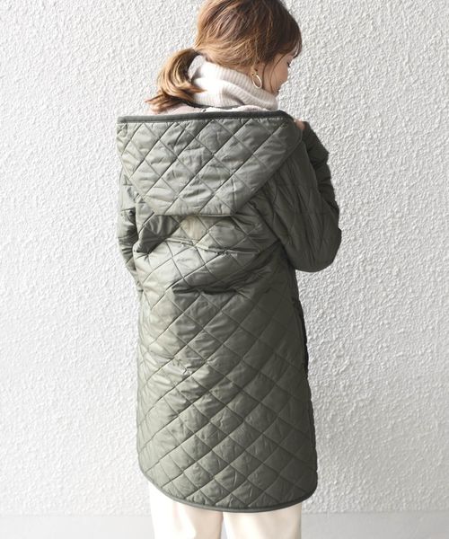 LAVENHAM(ラベンハム)の「LAVENHAM:【SHIPS別注】BRUNDON ロング◇(ブルゾン・レディース・チャコールグレー/オリーブ/ネイビー・36/38/40)」の7枚目の写真