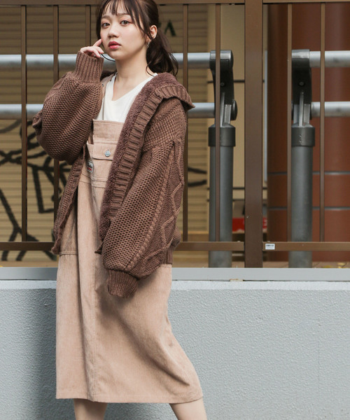 apres jour(アプレジュール)の「ワッペンコーデュロイジャンスカ【ZOZOTOWN限定アイテム】(ジャンパースカート・レディース・モカ/アイボリー/ライトベージュ・フリー)」の9枚目の写真