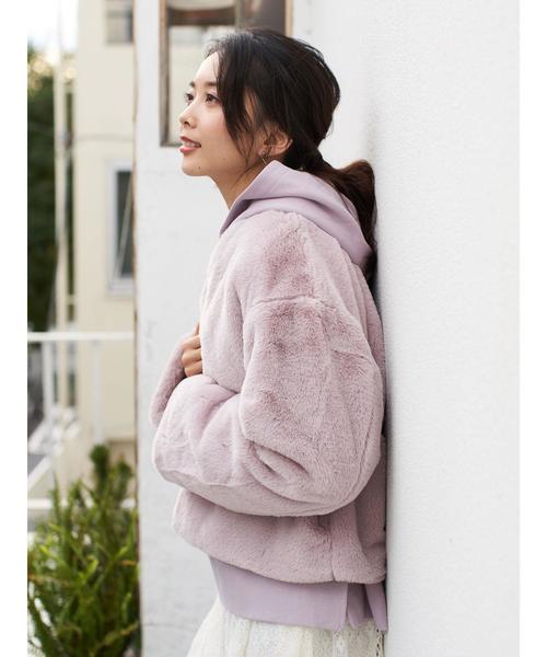 earth music&ecology（アースミュージックアンドエコロジー）の「スウェットパーカー ●＊（パーカー・レディース・ブラック/ダークグリーン/ベージュ/モカ/ラベンダー/杢グレー・FREE）」の7枚目の写真