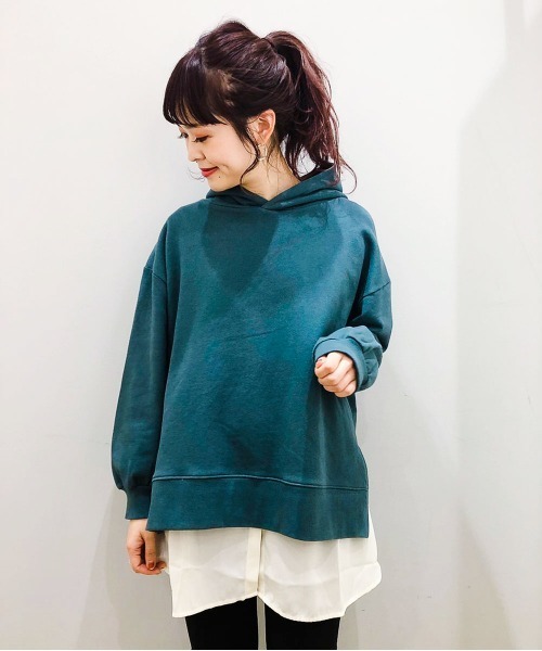 earth music&ecology（アースミュージックアンドエコロジー）の「スウェットパーカー ●＊（パーカー・レディース・ブラック/ダークグリーン/ベージュ/モカ/ラベンダー/杢グレー・FREE）」の5枚目の写真