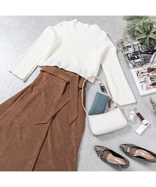 fifth（フィフス）の「ウエストリボンコーデュロイフレアスカート（スカート・レディース・ネイビー/カーキ/ブラウン・MEDIUM）」の13枚目の写真