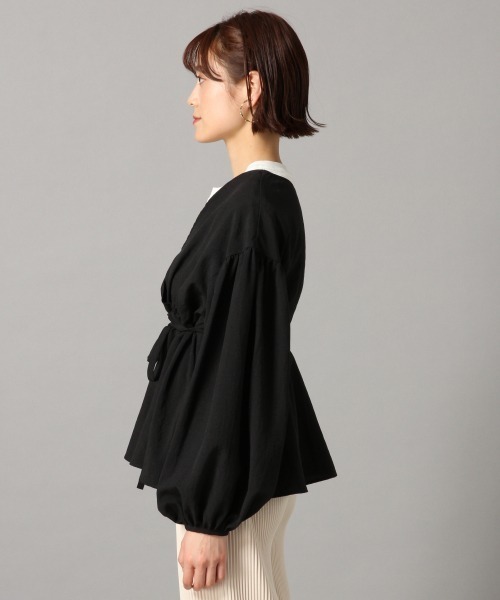 LOWRYS FARM（ローリーズファーム）の「リネンライクカシュクールブラウス　871390（シャツ/ブラウス・レディース・ブラック/ブラウン/グレイッシュベージュ/ミント・FREE）」の7枚目の写真