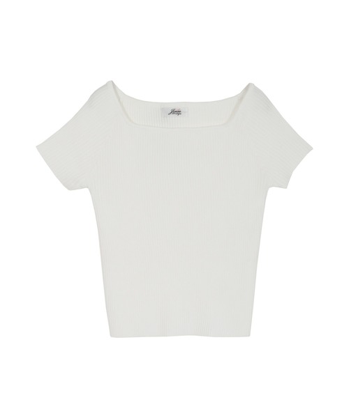 Julia Boutique（ジュリアブティック）の「スクエアネックニット/510595S（ニット/セーター・レディース・ホワイト/ベージュ/ブラック/ピンク/モカ/ネイビー/グレー・ONE）」の8枚目の写真