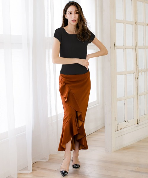 Julia Boutique（ジュリアブティック）の「スクエアネックニット/510595S（ニット/セーター・レディース・ホワイト/ベージュ/ブラック/ピンク/モカ/ネイビー/グレー・ONE）」の12枚目の写真