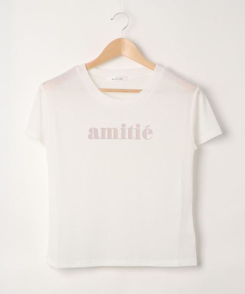 archives（アルシーヴ）の「ロゴシアーT（Tシャツ/カットソー・レディース・ミント/オフホワイト/ブルー/オレンジ・MEDIUM）」の2枚目の写真