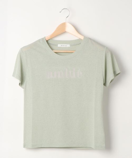 archives（アルシーヴ）の「ロゴシアーT（Tシャツ/カットソー・レディース・ミント/オフホワイト/ブルー/オレンジ・MEDIUM）」の3枚目の写真