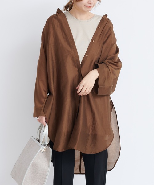 DouDou（ドゥドゥ）の「ポンチョブラウス（シャツ/ブラウス・レディース・ブラウン/ピンク/ベージュ・FREE）」の14枚目の写真