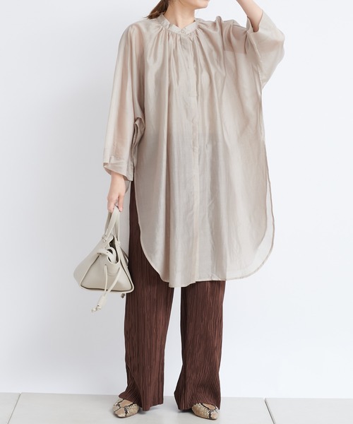 DouDou（ドゥドゥ）の「ポンチョブラウス（シャツ/ブラウス・レディース・ブラウン/ピンク/ベージュ・FREE）」の4枚目の写真