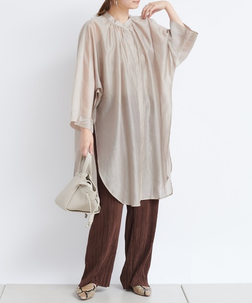 DouDou（ドゥドゥ）の「ポンチョブラウス（シャツ/ブラウス・レディース・ブラウン/ピンク/ベージュ・FREE）」の6枚目の写真