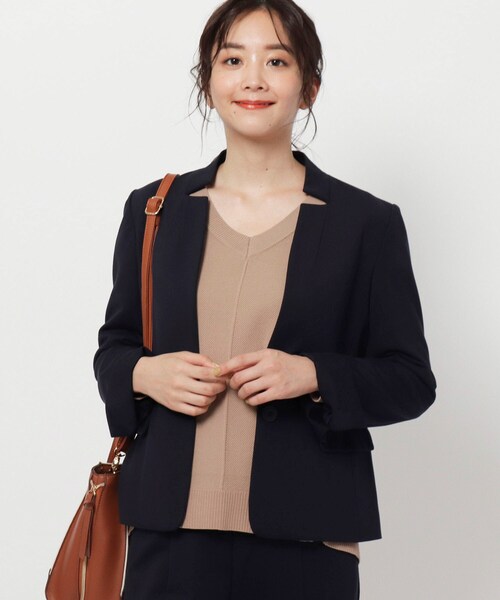 Carreman ノーカラー ジャケット Mサイズ 黒 ADAM ET ROPE'（アダムエロペ）の「【Carreman】ROOM JACKET