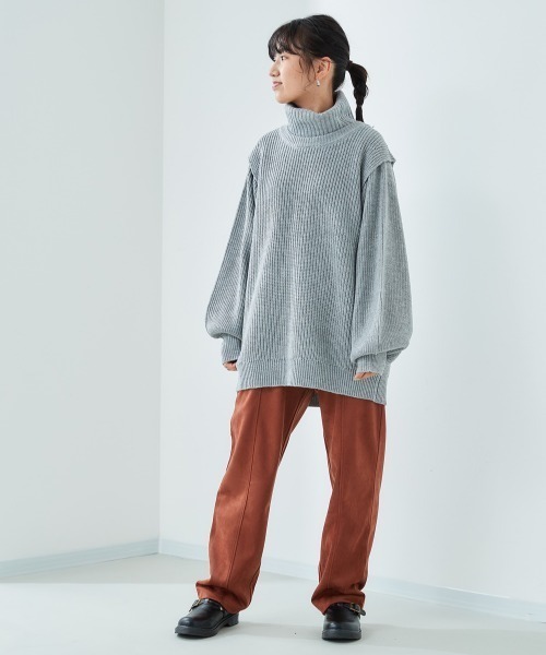 cepo（セポ）の「スエード調センターパートイージーパンツ（その他パンツ・レディース・ベージュ/オレンジ/ブルー・M）」の6枚目の写真