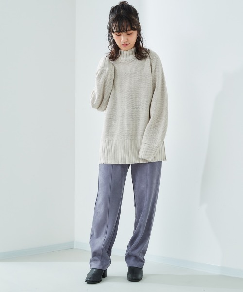 cepo（セポ）の「スエード調センターパートイージーパンツ（その他パンツ・レディース・ベージュ/オレンジ/ブルー・M）」の9枚目の写真