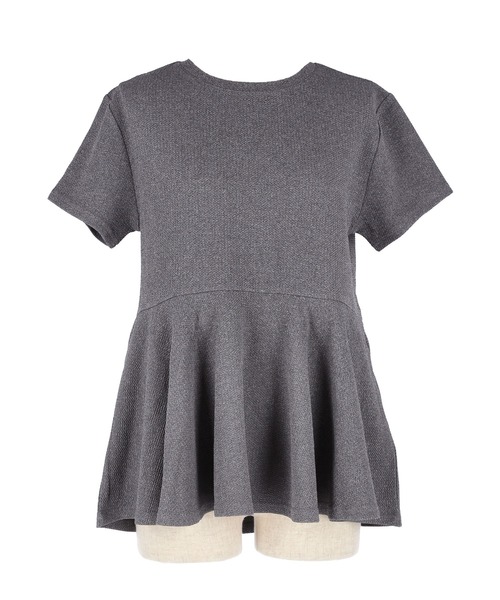 coca（coca）（コカ）の「エンボス加工裾フリル半袖プルオーバー（Tシャツ/カットソー・レディース・ブラック/ピンク系その他/ホワイト/グレー・ONE SIZE/L/S/M）」の17枚目の写真