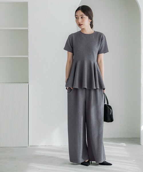 coca（coca）（コカ）の「エンボス加工裾フリル半袖プルオーバー（Tシャツ/カットソー・レディース・ブラック/ピンク系その他/ホワイト/グレー・ONE SIZE/L/S/M）」の7枚目の写真