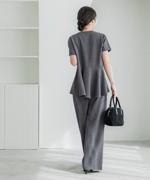 coca（coca）（コカ）の「エンボス加工裾フリル半袖プルオーバー（Tシャツ/カットソー・レディース・ブラック/ピンク系その他/ホワイト/グレー・ONE SIZE/L/S/M）」の9枚目の写真