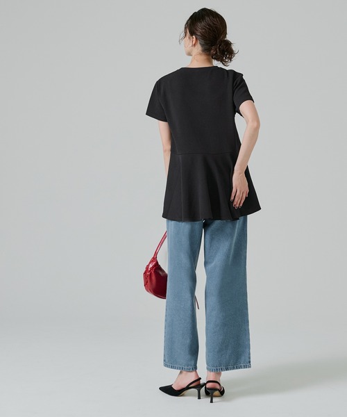 coca（coca）（コカ）の「エンボス加工裾フリル半袖プルオーバー（Tシャツ/カットソー・レディース・ブラック/ピンク系その他/ホワイト/グレー・ONE SIZE/L/S/M）」の21枚目の写真