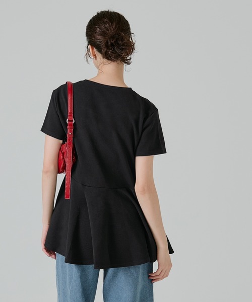 coca（coca）（コカ）の「エンボス加工裾フリル半袖プルオーバー（Tシャツ/カットソー・レディース・ブラック/ピンク系その他/ホワイト/グレー・ONE SIZE/L/S/M）」の20枚目の写真