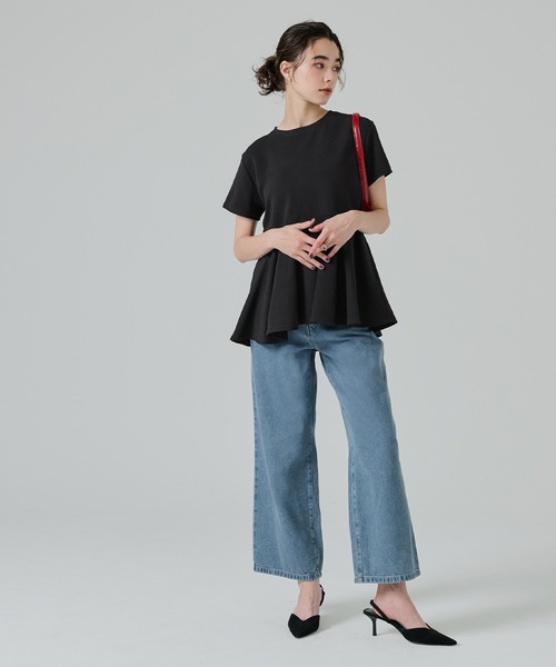 coca（coca）（コカ）の「エンボス加工裾フリル半袖プルオーバー（Tシャツ/カットソー・レディース・ブラック/ピンク系その他/ホワイト/グレー・ONE SIZE/L/S/M）」の18枚目の写真