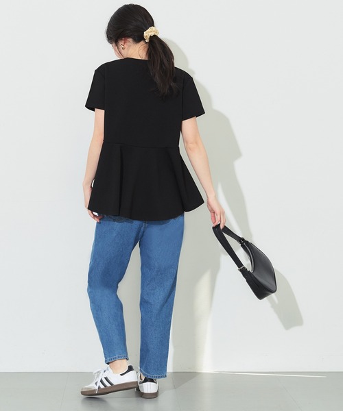 coca（coca）（コカ）の「＼26ss新色追加／ エンボス加工裾フリル半袖プルオーバー（Tシャツ/カットソー・レディース・ブラック/ピンク系その他/ホワイト/グレー/アイボリー/ライトブルー・ONE SIZE/L/S/M）」の13枚目の写真